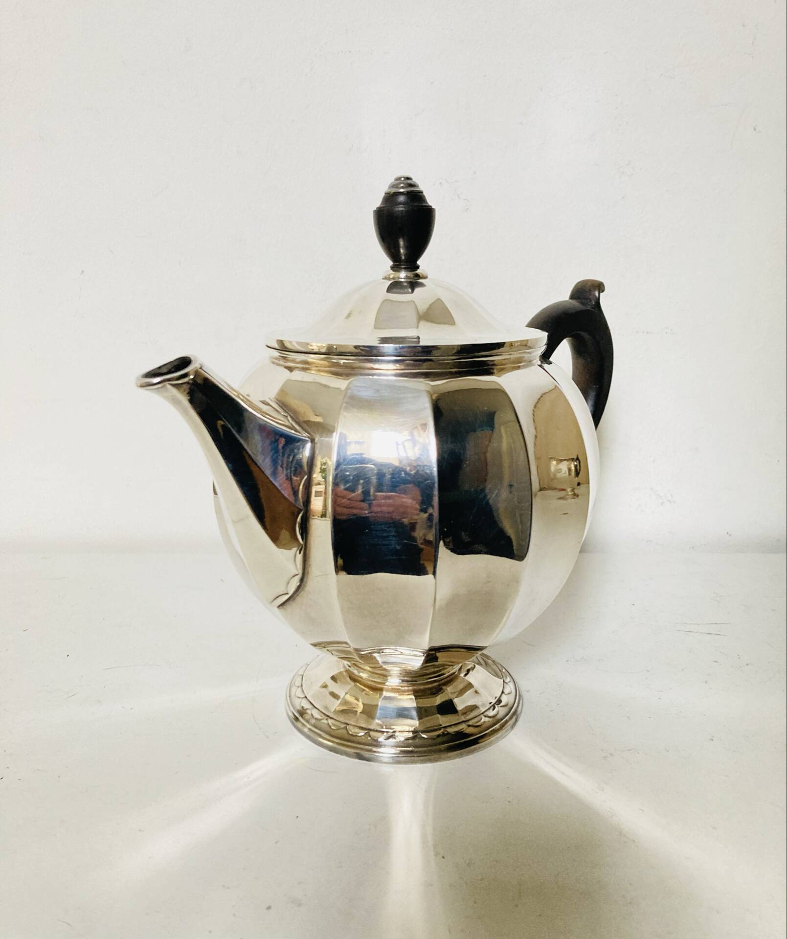 Art Deco teapot CHRISTOFLE early 20th century in silver-plated metal with hallmark