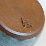 Duo of potter's pots covered in vintage glazed stoneware