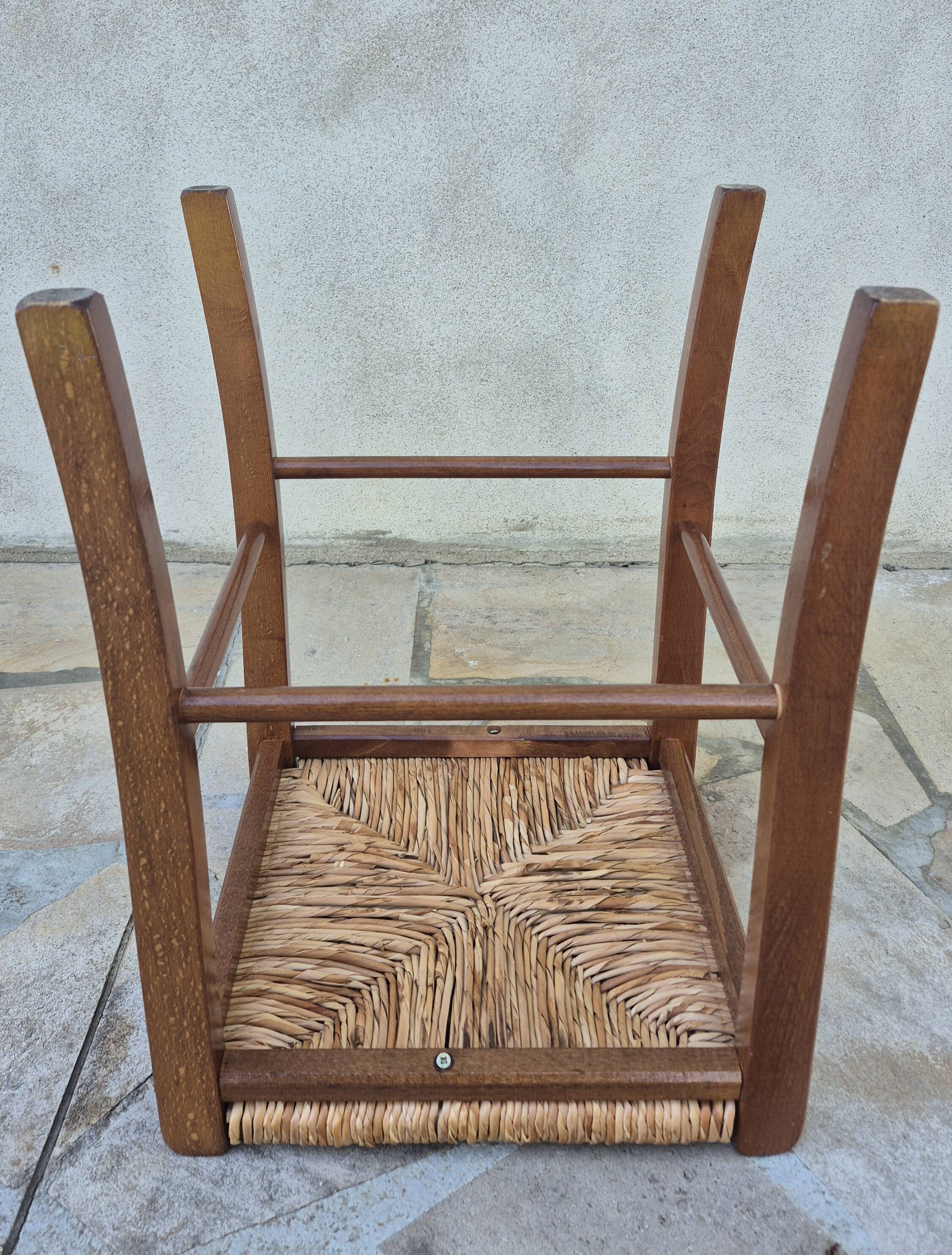 Tabouret paillé Français vintage