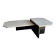 Unique postmodern coffee table in marble and granite.