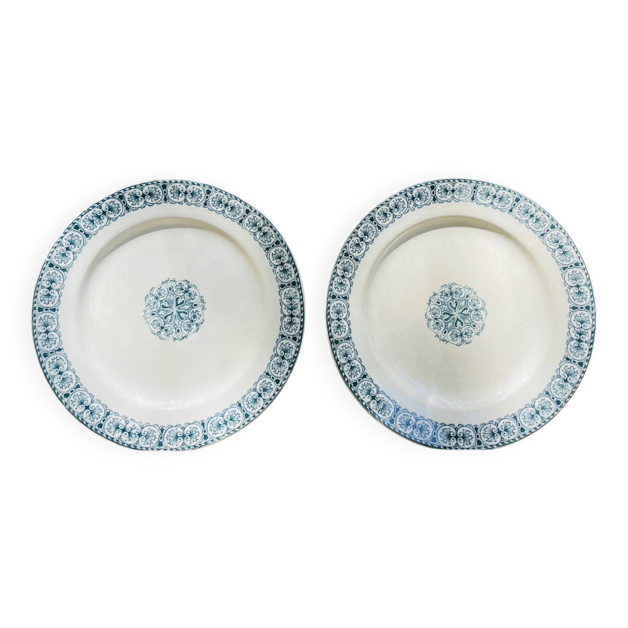 2 flat iron earth plates Jules Vieillard Bx