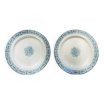 2 assiettes plates en terre de fer Jules Vieillard Bordeaux