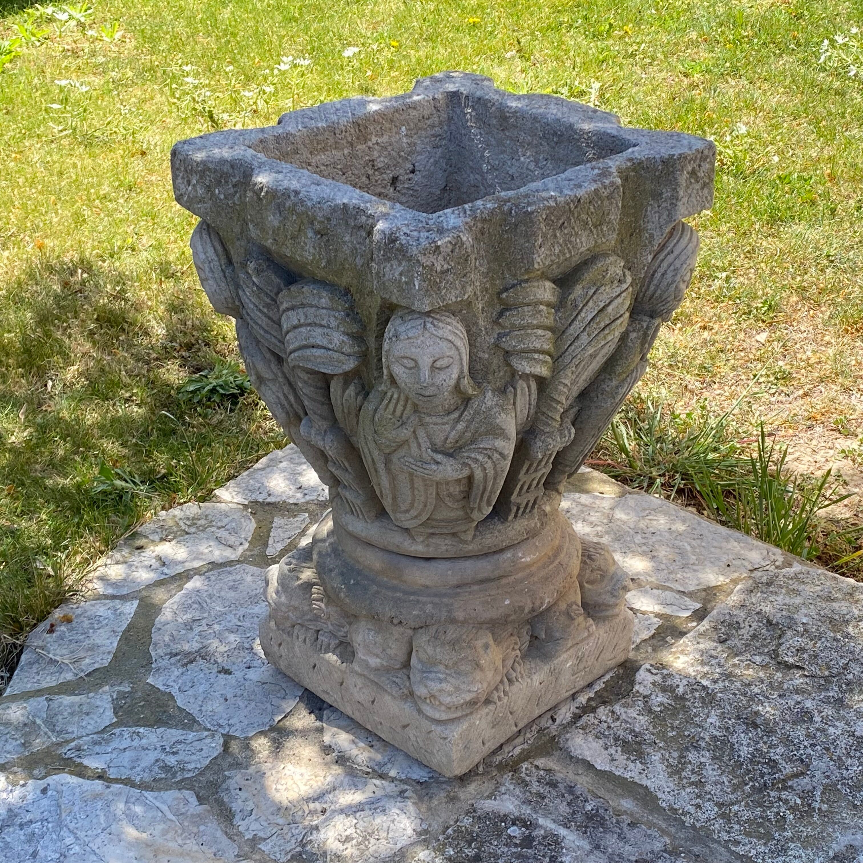 Pair of stone planters, 1930, 60x30cm
