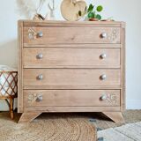 Raw Art Deco chest of drawers details compass feet