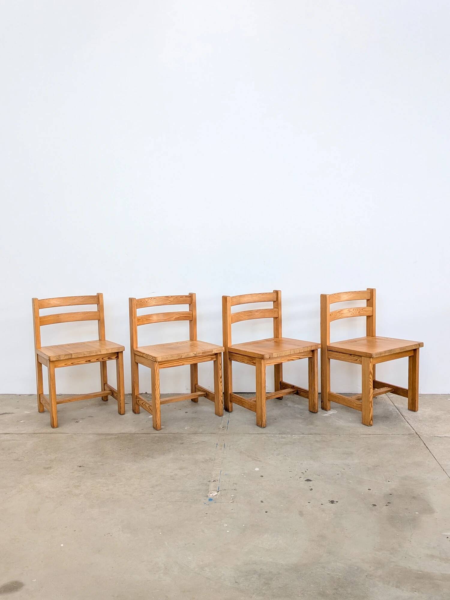 Scandinavian pine chairs, set of 4