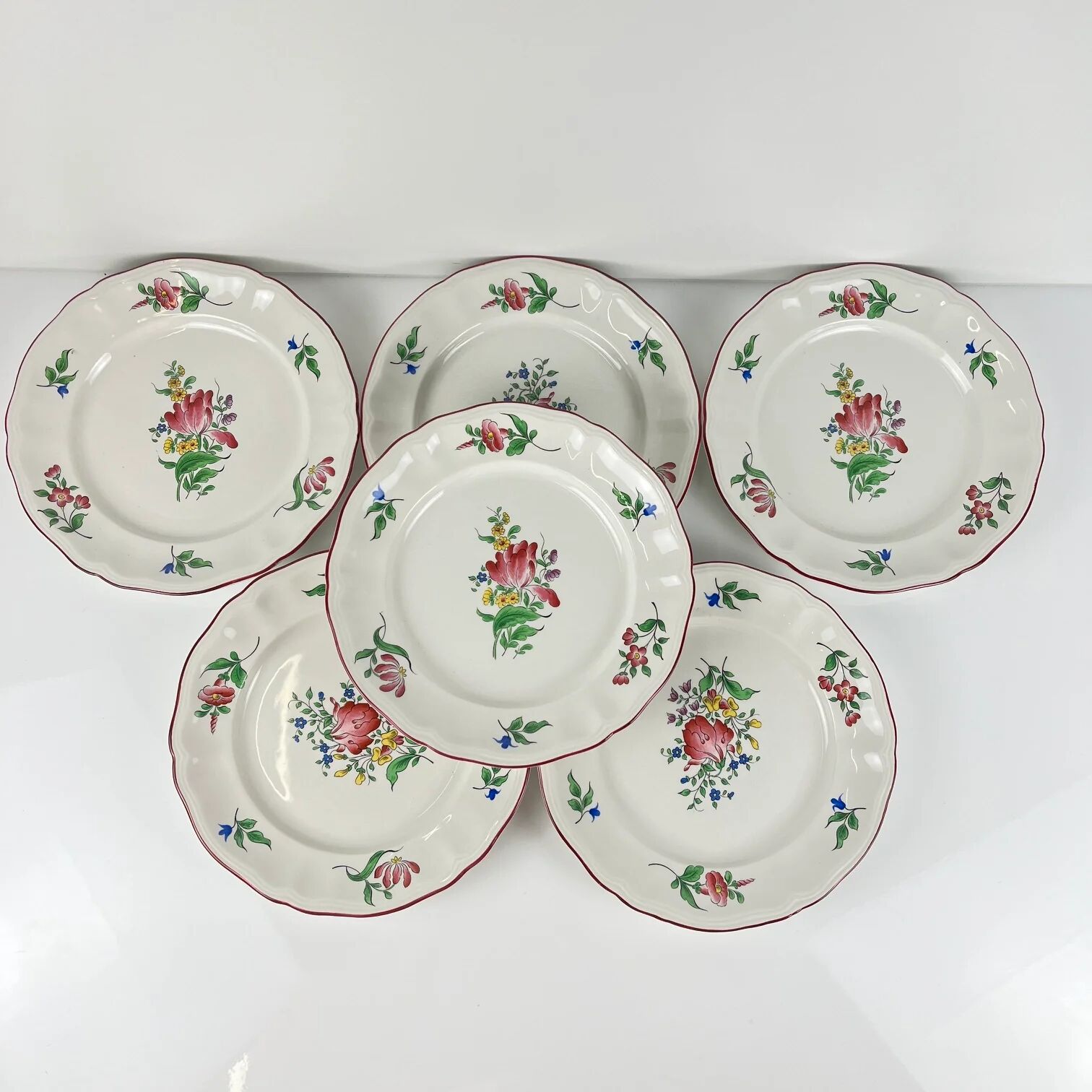 Set de 6 assiettes à dessert KG Lunéville – modèle Réverbère