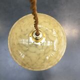 Yellow Clichy glass suspension and golden eder