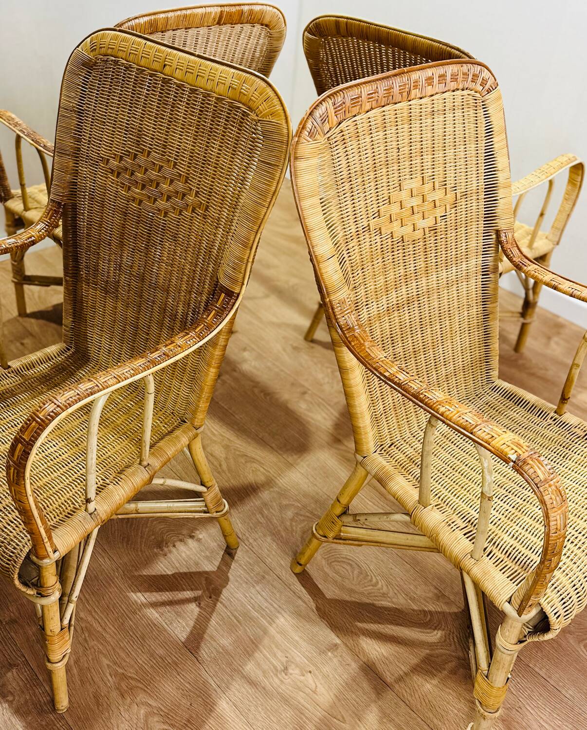 Rattan armchairs
