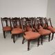 Set of 12 Late Victorian Walnut Dining Chairs with Original Castors