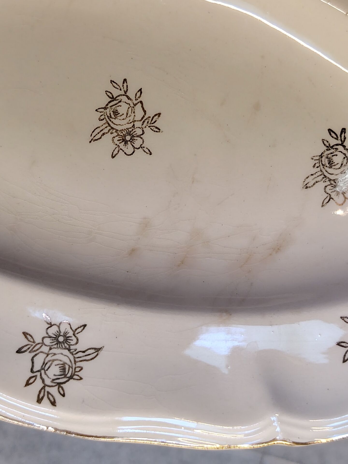 Pair of vintage dishes "Fleur de France" – Sarreguemines, 1950s