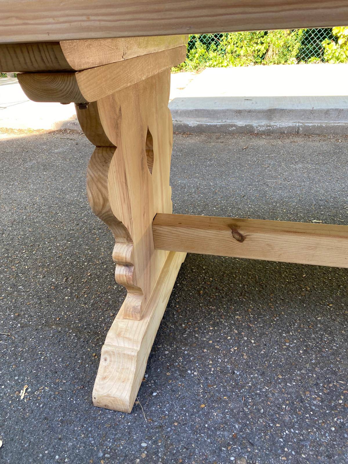 Renovated monastery farmhouse table in 20th century pine wood 180cm