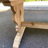 Renovated monastery farmhouse table in 20th century pine wood 180cm
