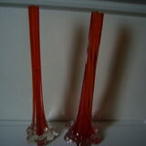 Vases soliflore verre rouge