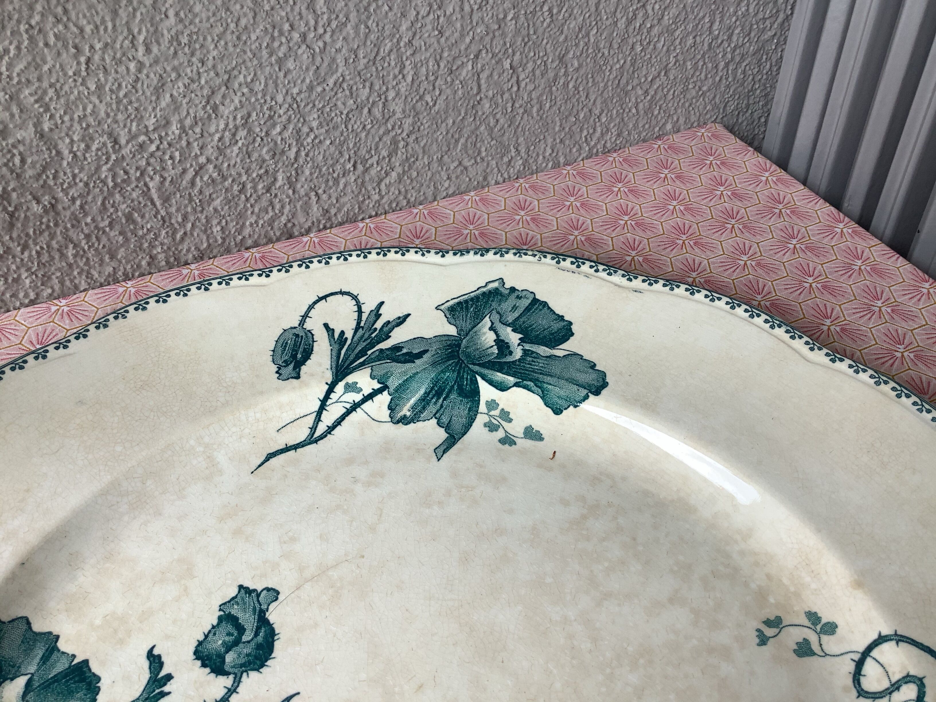 Serving dish Sarreguemines U&G iron earth decoration Féria
