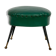 Vintage Italian green leatherette pouf with brass feet from 50s