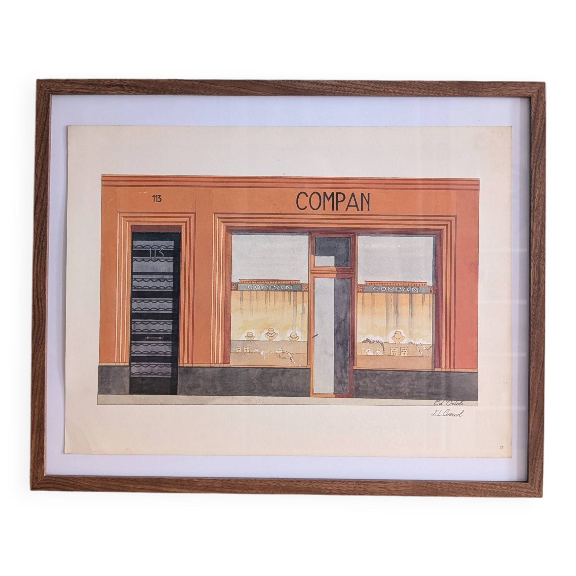 Lithograph "Joaillerie Compan" – Catherine d'Ortoli