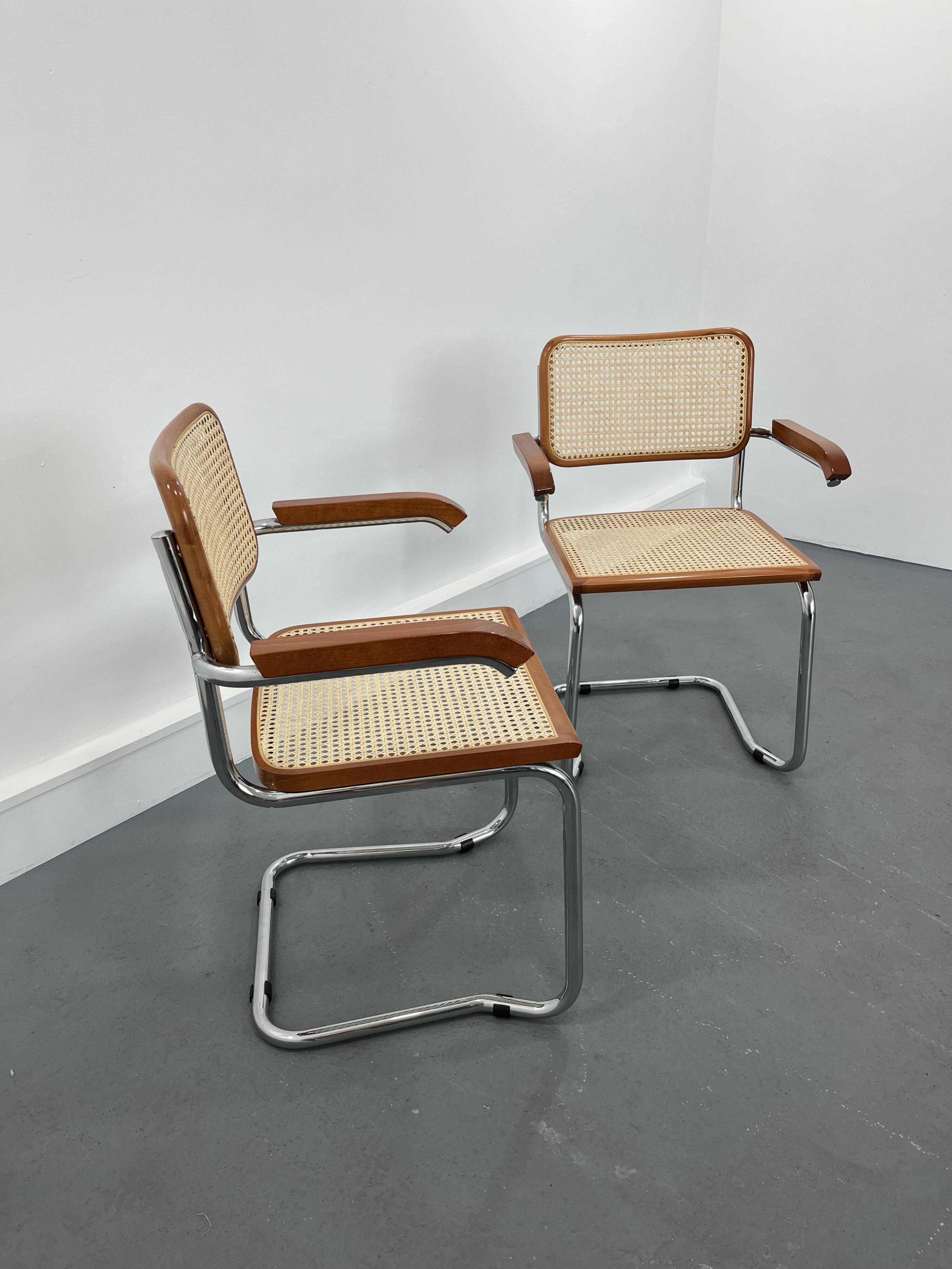 Vintage in style Cesca Chairs by Marcel Breuer, Italy, 1980s, Set of 2