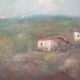 Oil canvas dwellings hill montferrat (piedmont italy) b. marino 1971