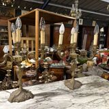 Pair of bronze candlesticks
