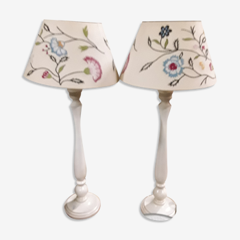 Pair of flower lamps