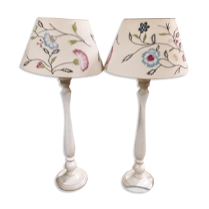 Paire de lampes à fleurs