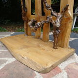 Brutalist coat rack in solid elm