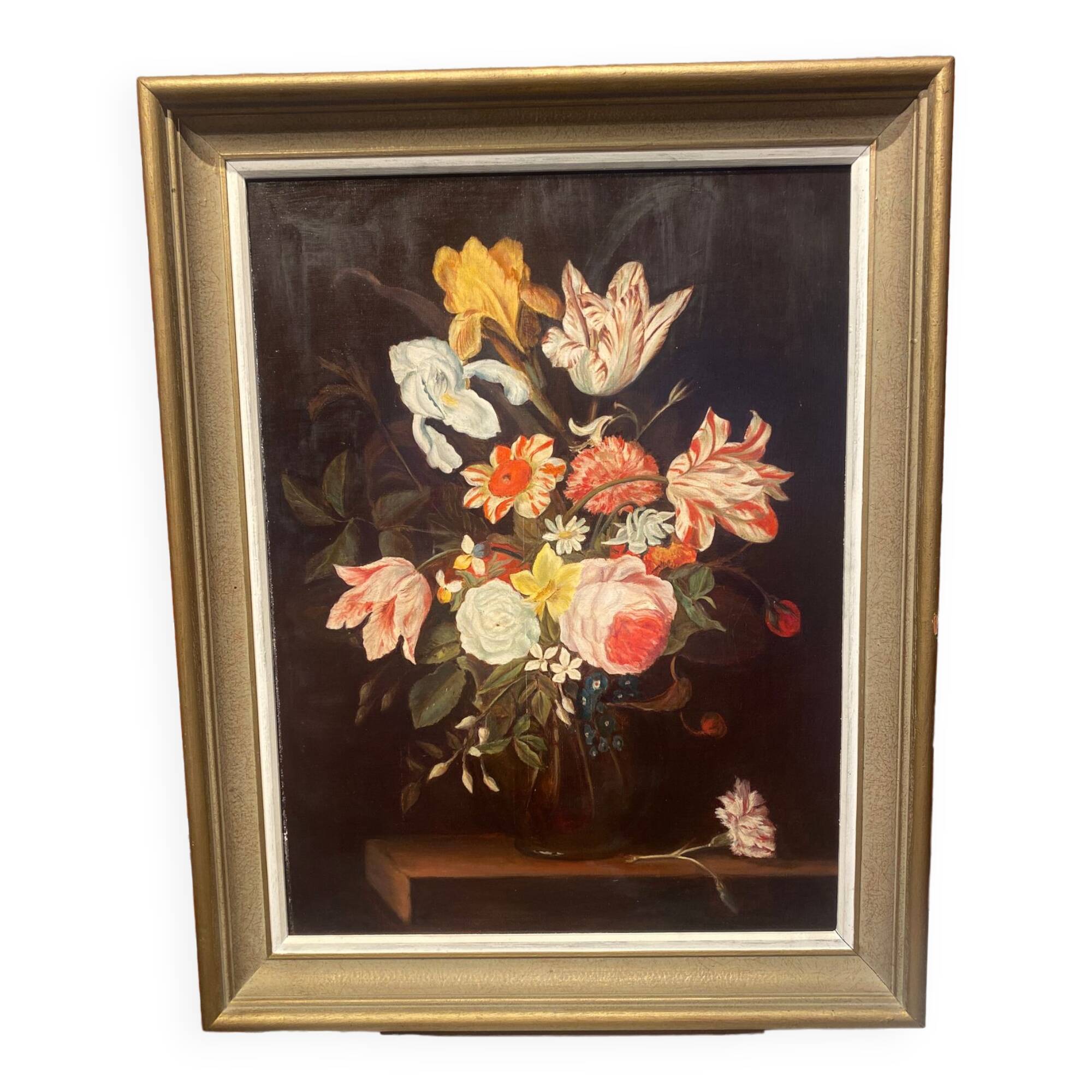 Still life painting on canvas