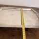 Art Deco metal plate, silvered, hammered on a flat vintage serving stand.