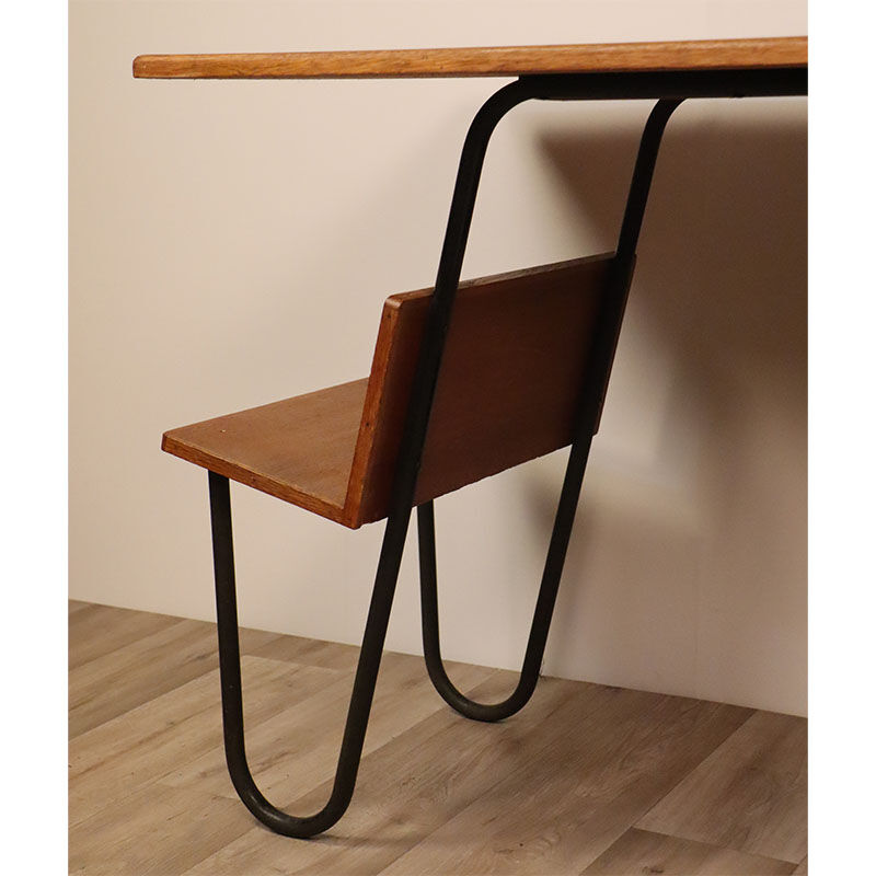 Vintage Spirol wooden and metal desk 1950