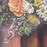 Large framed flower painting