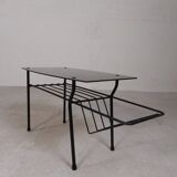 Vintage coffee table with magazine rack, 1950s
