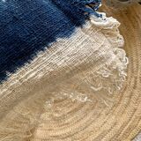 White and blue tye cushion leona