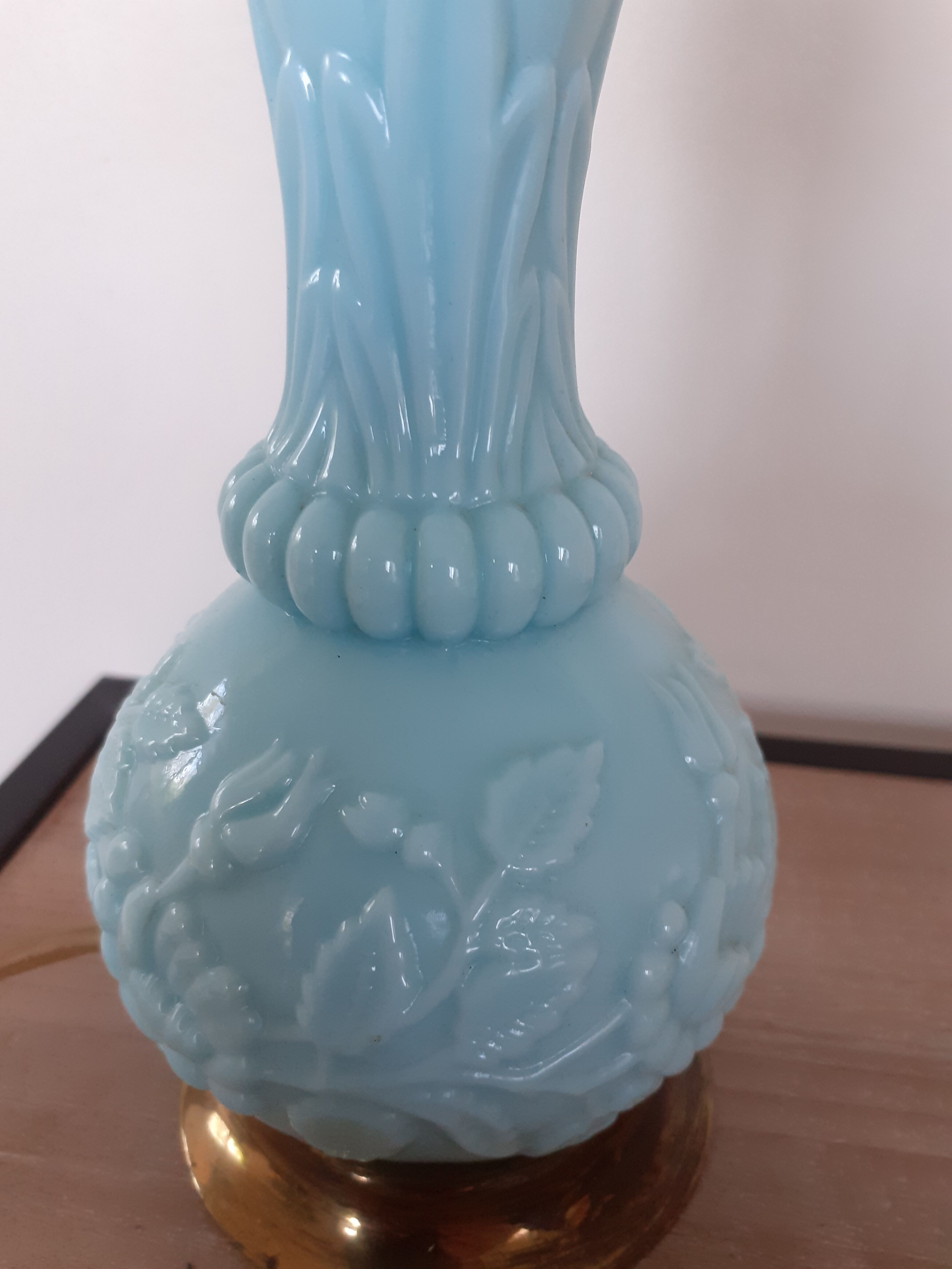 Sky blue opaline lamp foot