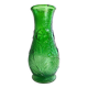 Constantin Vase Made in Italy vintage green glass with floral relief