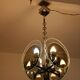 Vintage Art Deco chandelier in chrome metal and glass, Italy, 1970s