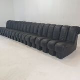 De Sede DS-600 "Non Stop" Snake Shaped Modular Sofa in Full Black Leather