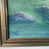 Vintage Original Oil On Canvas Painting Rural Landscape  1995