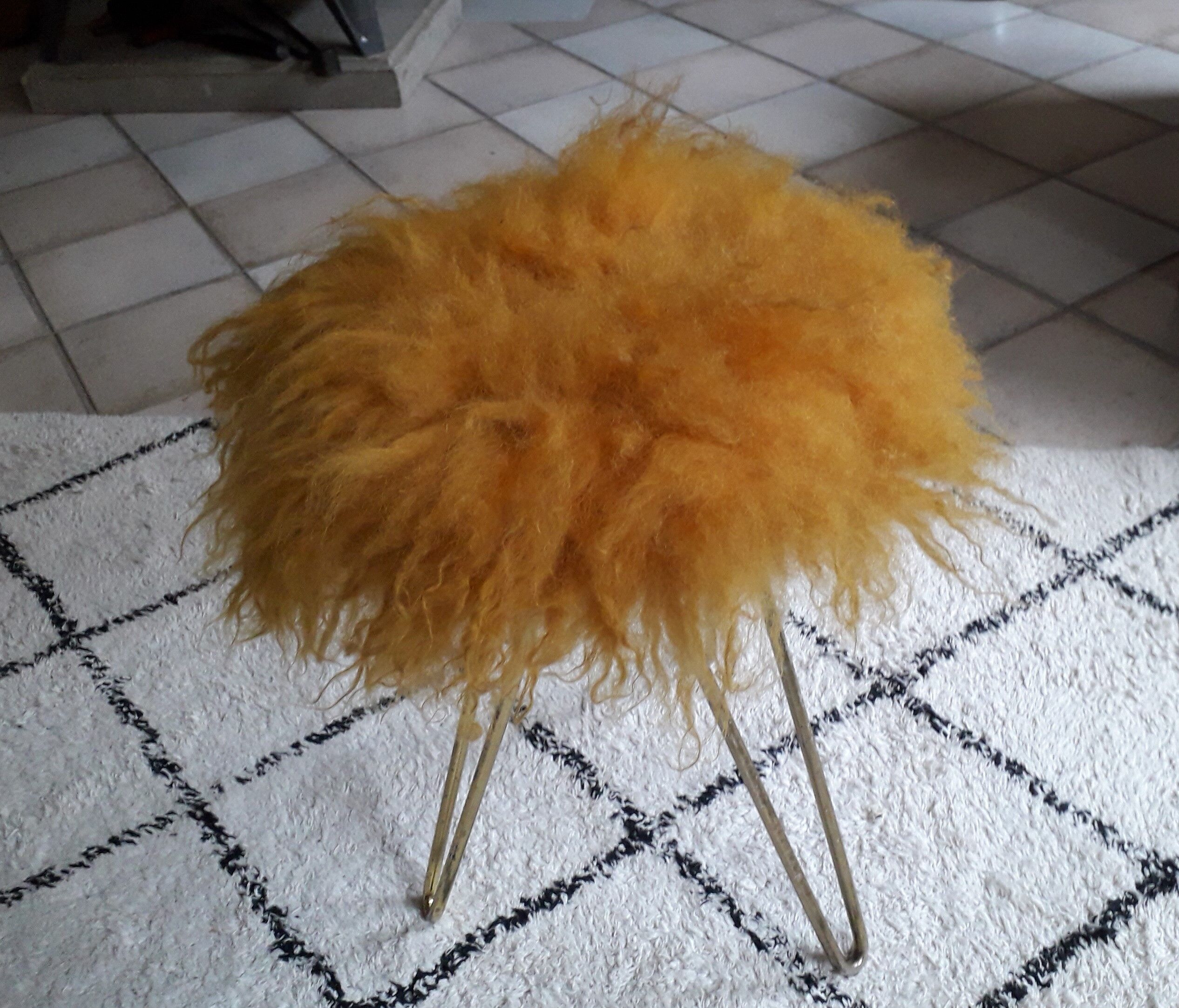 Vintage wool stool