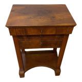 Side table in walnut and veneer, work of the late nineteenth century