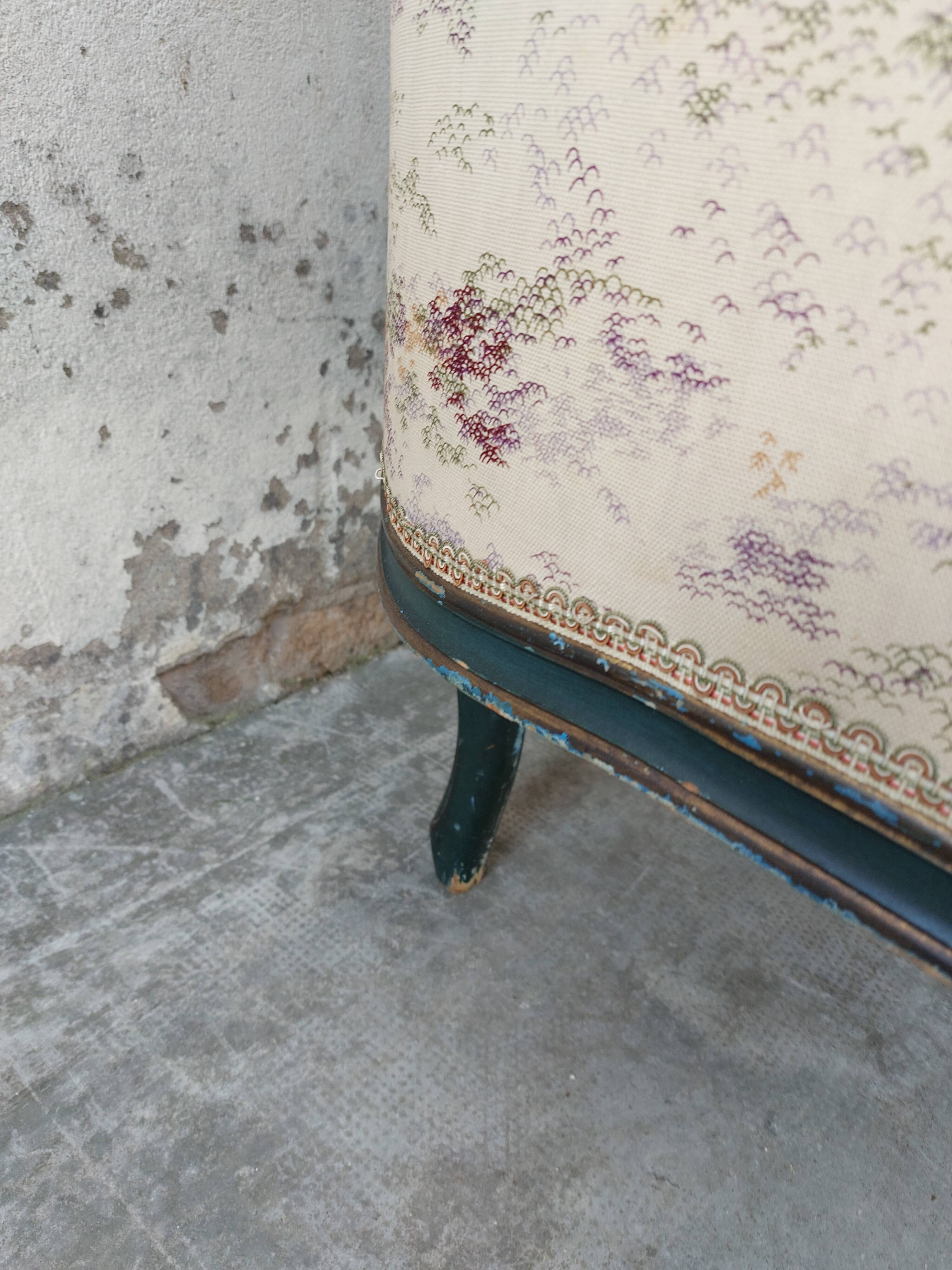 Sofa bench louis XV carved basket