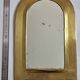 Miroir mural arche en laiton poli, patiné, artisanat marocain, 43 x 28 cm