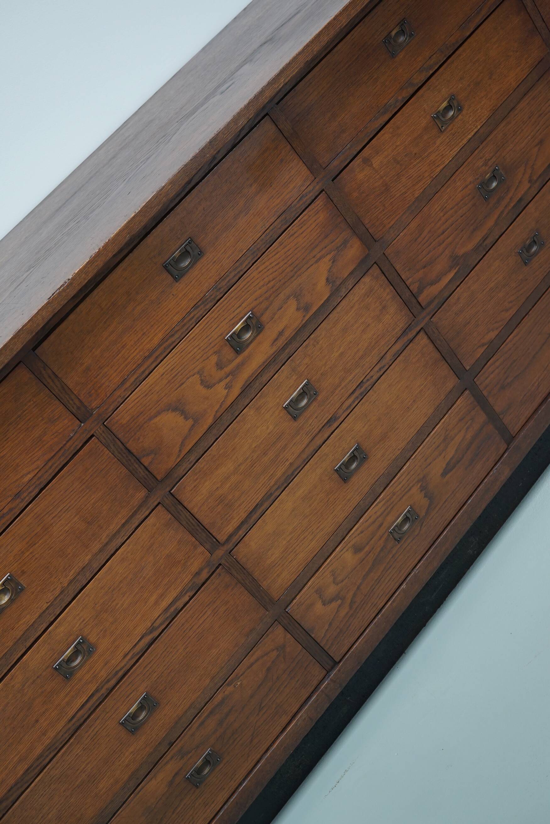 Large Art Deco Dutch Oak Apothecary / Filing Cabinet or Sideboard, 1930s