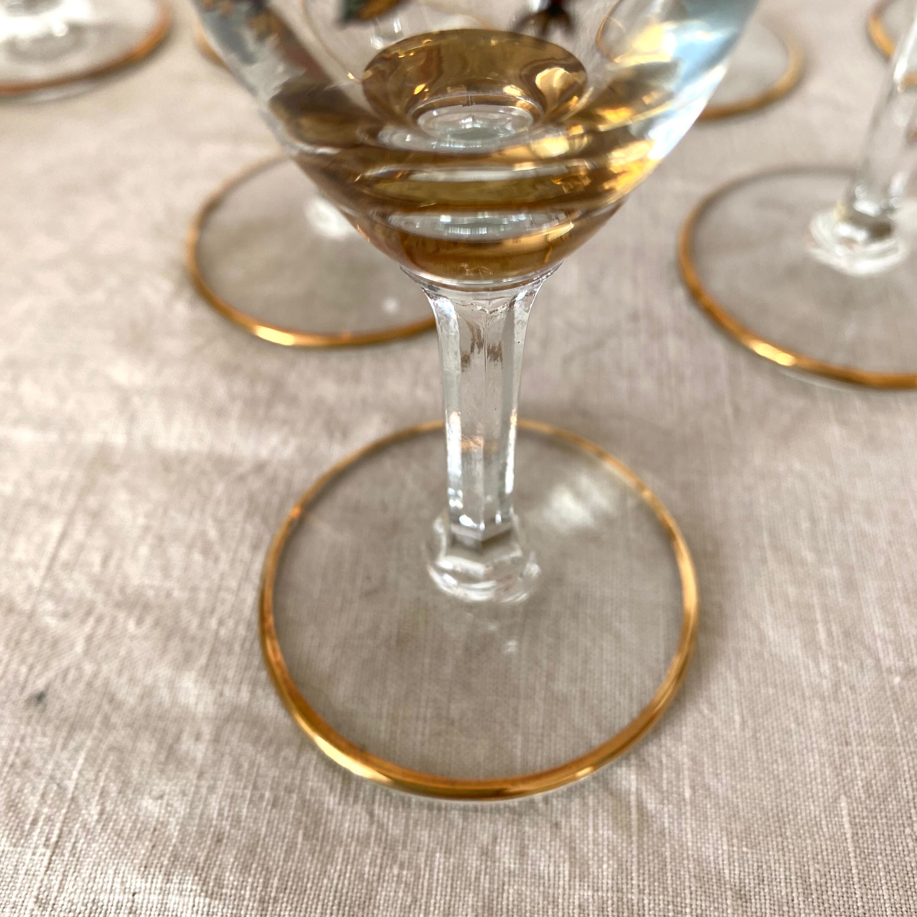 New vintage champagne flutes, 60s, La louvière