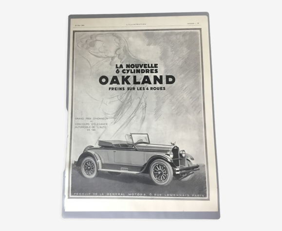 Publicité vintage à encadrer auto oakland