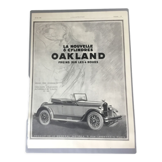 Publicité vintage à encadrer auto oakland