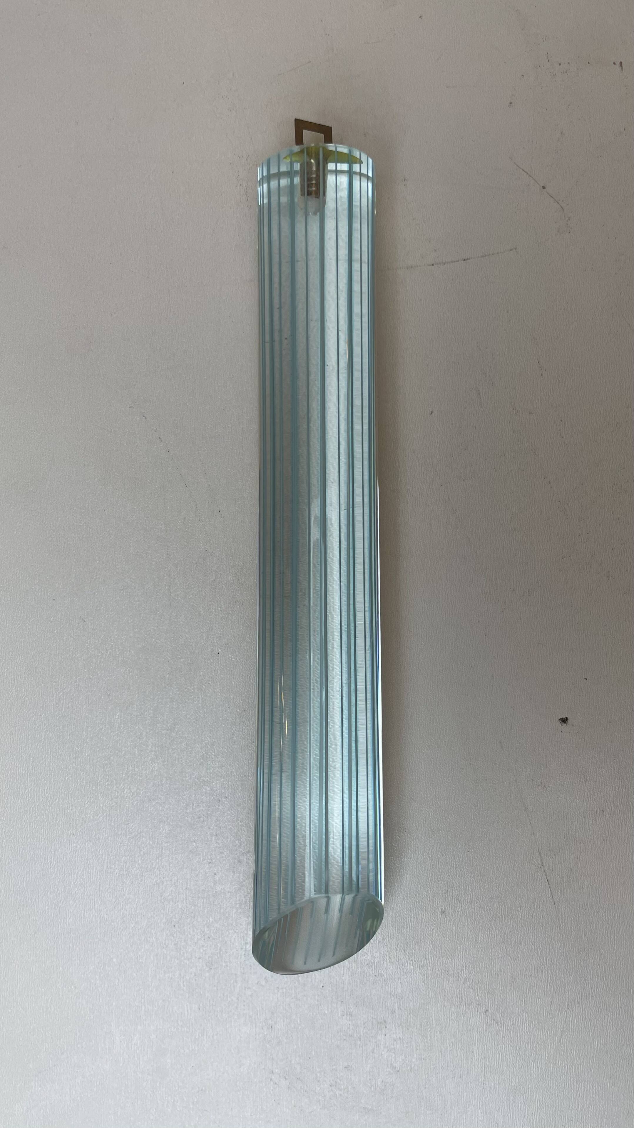 Lampe de plafond striée Murano, années 1980