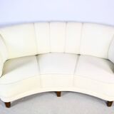 Art Deco Curved Banana Sofa, Denmark 1950s