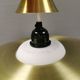 Hanging lamp, from the 1970s in matte white glass and brass colored metal.