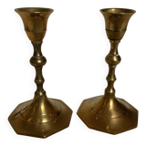 Pair of small brass candlesticks