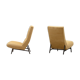 Set of 2 high back lounge chairs, 60s France.